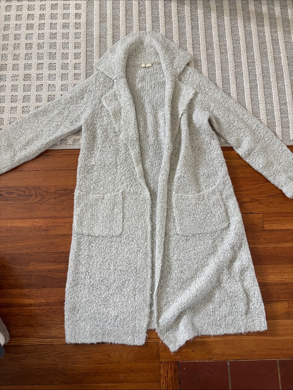 Anthropologie Moth Cozy Open-Front Bouclé Sweater Coat